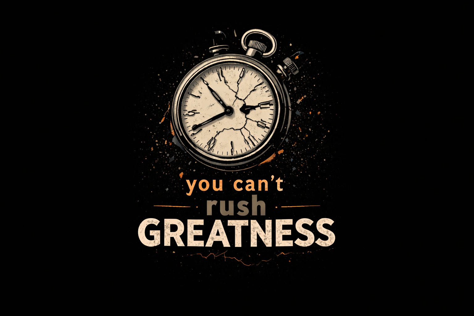 YOU CAN'T RUSH GREATNESS