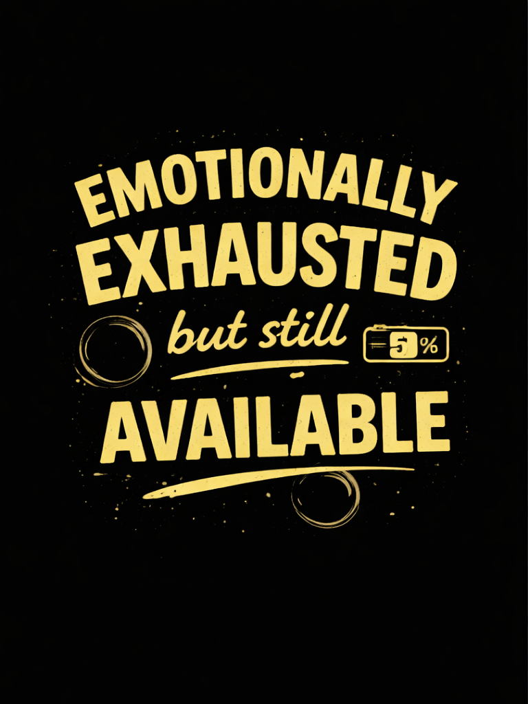 EMOTIONALLY EXHAUSTED, BUT STILL AVAILABLE
